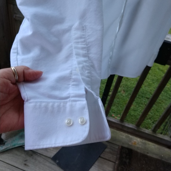 SOLD !!! Van Heusen White Oxford Size 18 1/2 LS 34/35 - Picture 3 of 6